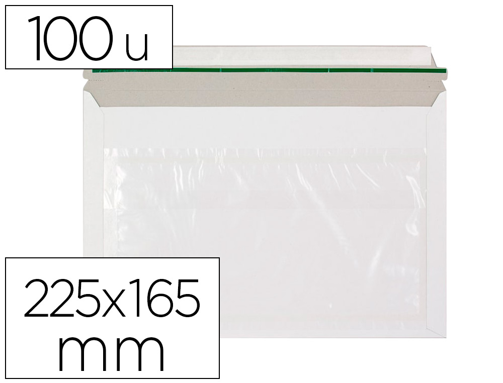 100 sobres autoadhesivos Q-Connect portadocumentos 225x165 mm.